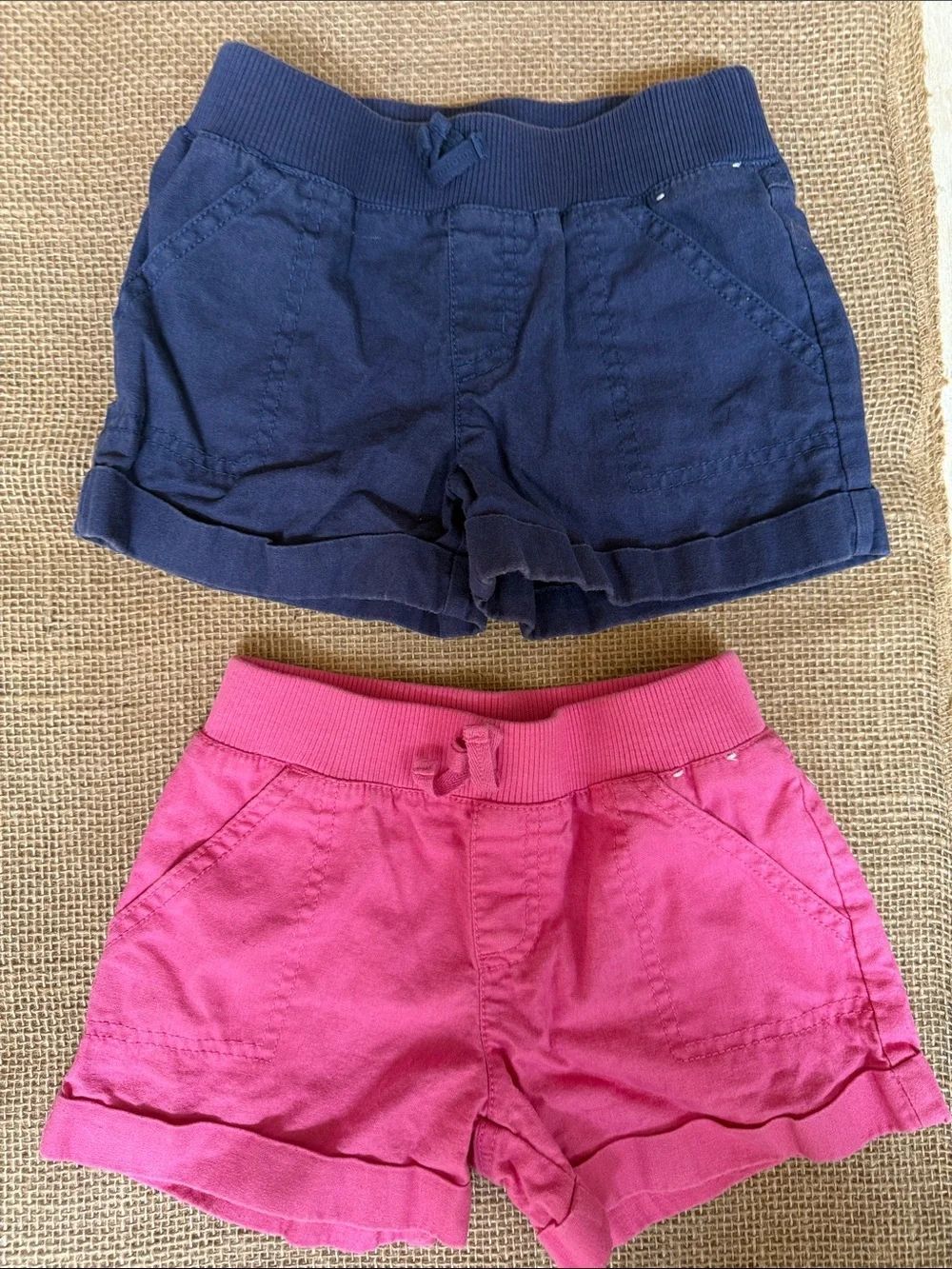 Gymboree Navy and Pink Girls' Pull-On Shorts Set